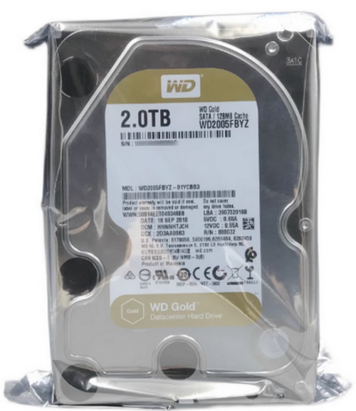 西数金盘2TB SATA WD2005VBYZ GOLD企业级机械硬盘